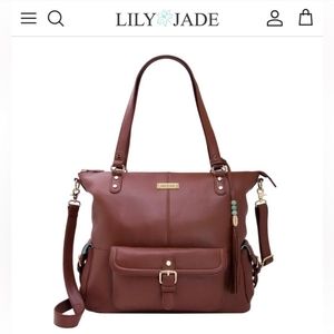 Lily jade meggan brandy leather diaper bag backpack